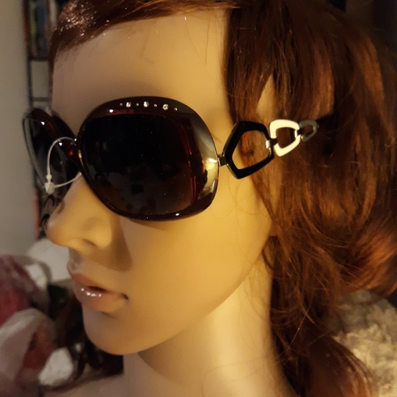 Reddish Brown Crystal Sunglasses - Picture 2 of 5